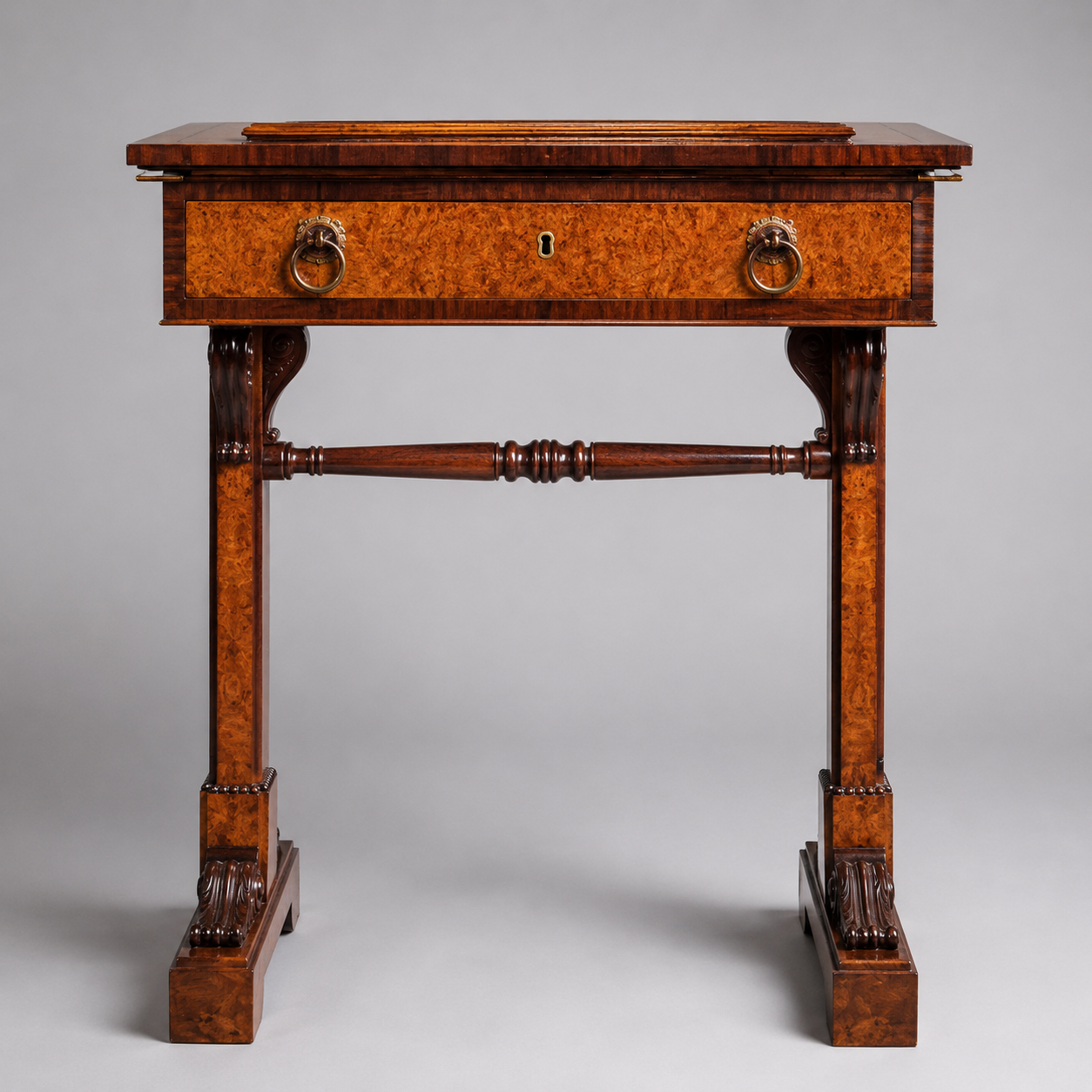English Regency Burlwood Reading Table