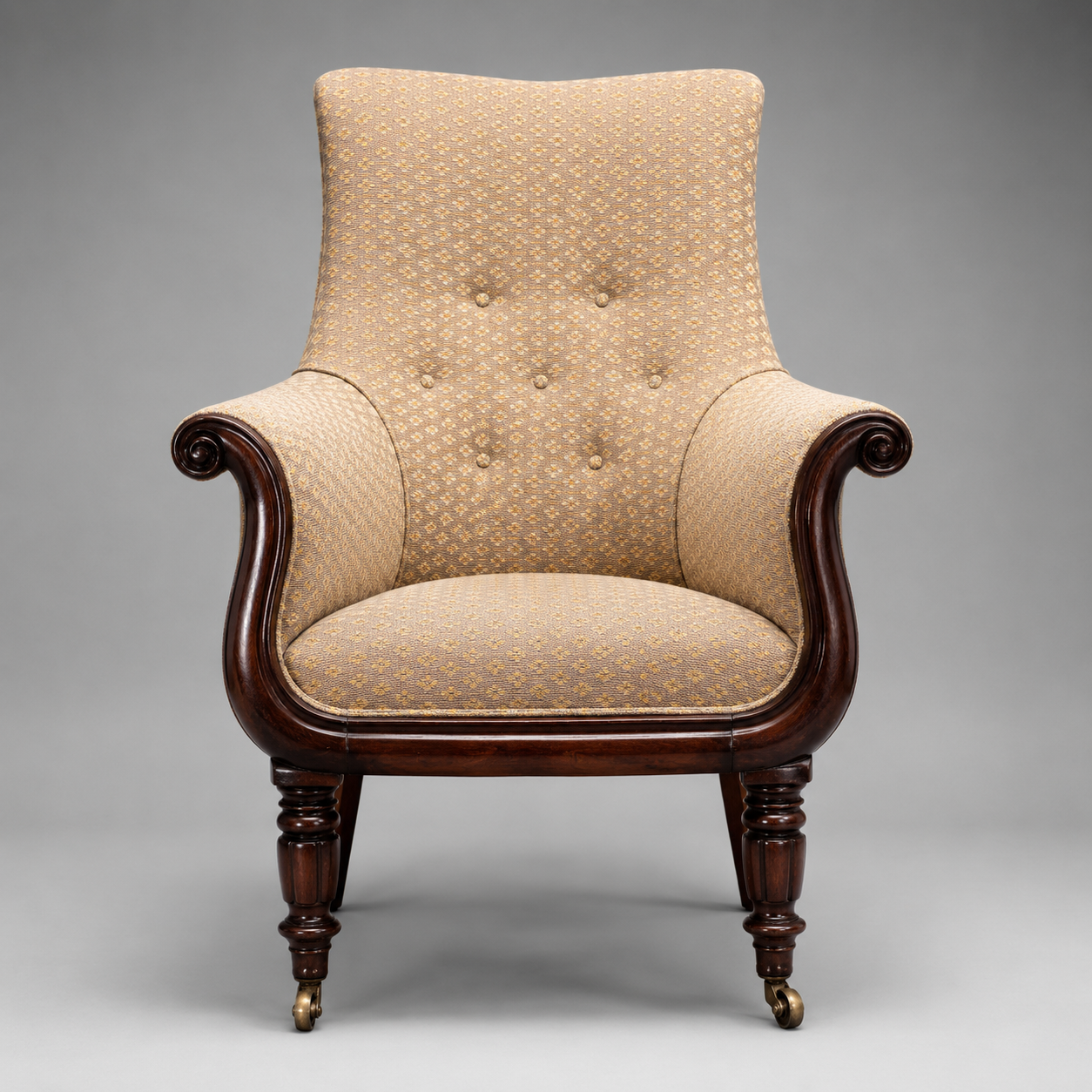 William IV Mahogany and Upholstered Armchair