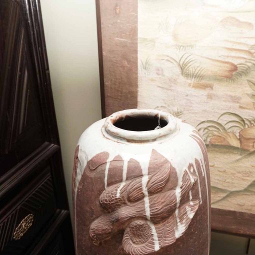 Japanese art vase detail
