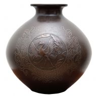 an inlaid bronze vase