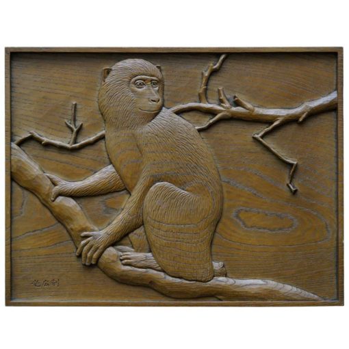 carved zodiac panels monkey