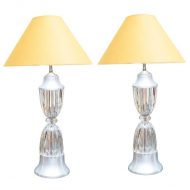 Pair glass lamps