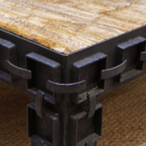 French iron table detail