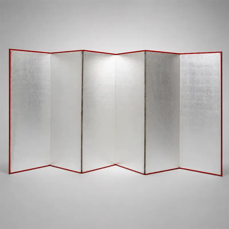 Japanese Taishō Silver Six-Panel Screen