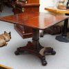 English regency card table red leather and gold tooling
