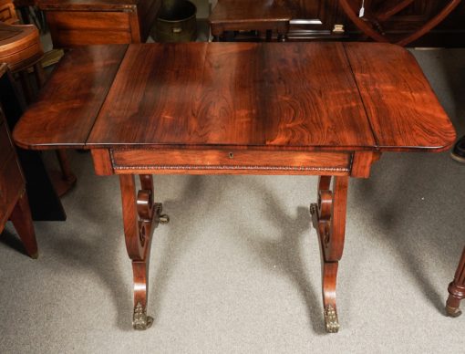 Rosewood side table leaves up