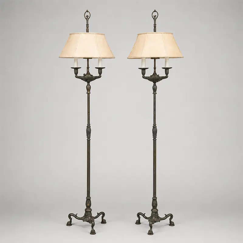 Pair of French Bronze Floor Lamps