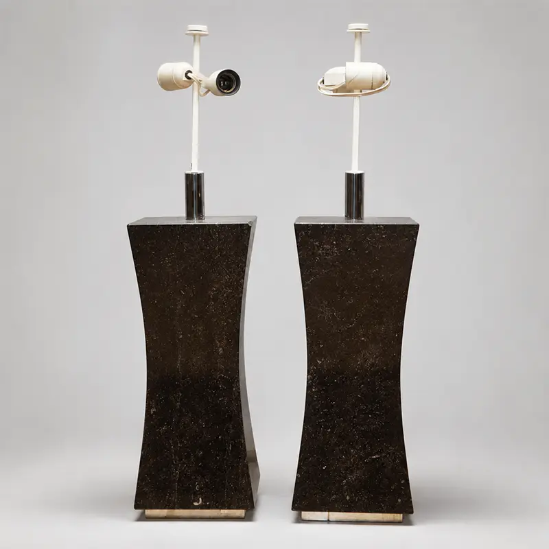 A Sculptural Pair of Modernist Table Lamps