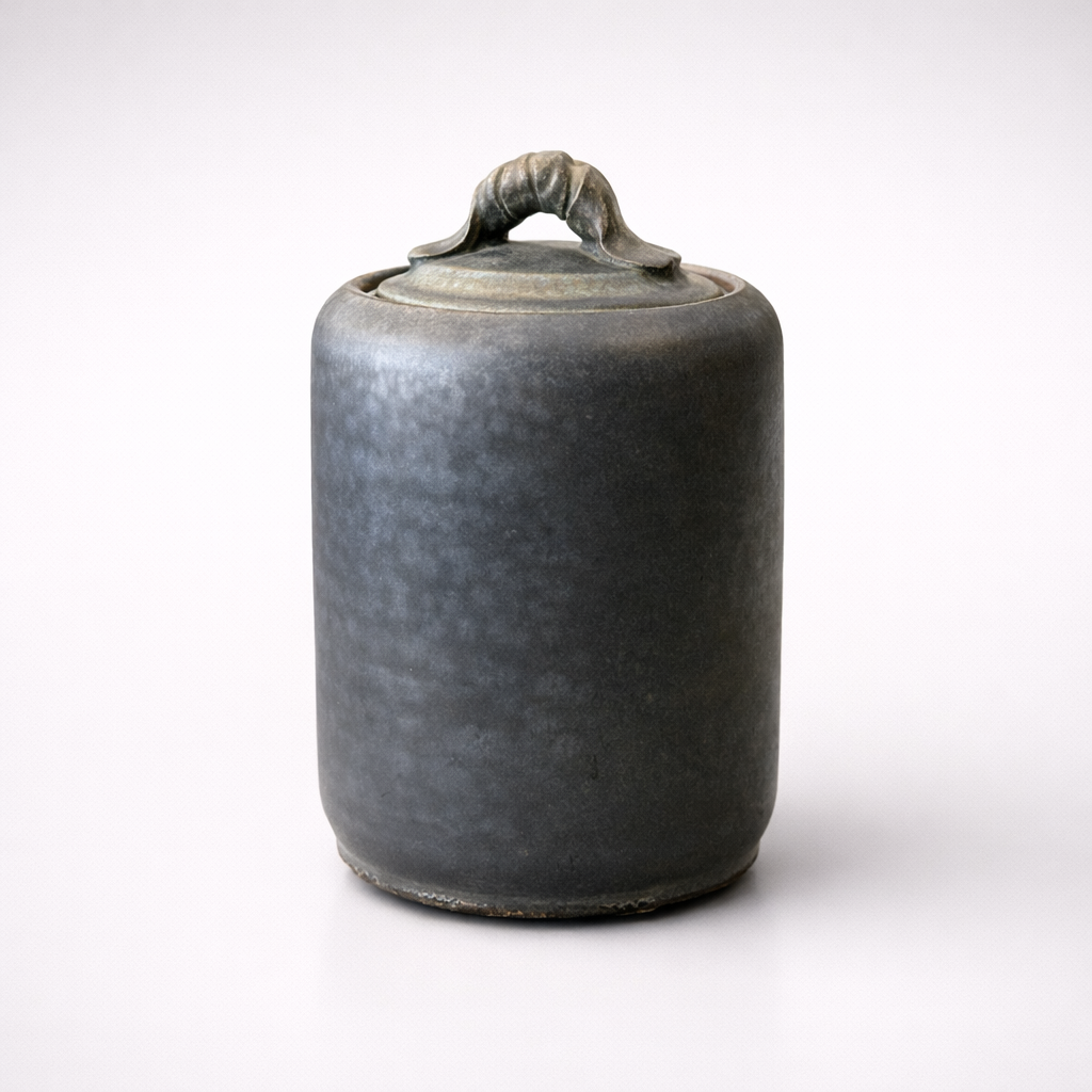 Mid-Century Studio Pottery Lidded Stoneware Jar