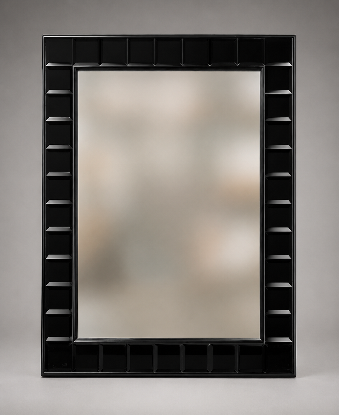Black Beveled Glass Border Mirror