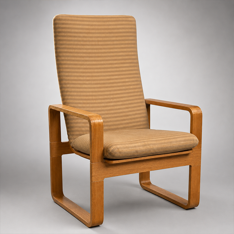 Vintage Scandinavian Modern Bentwood Lounge Armchair