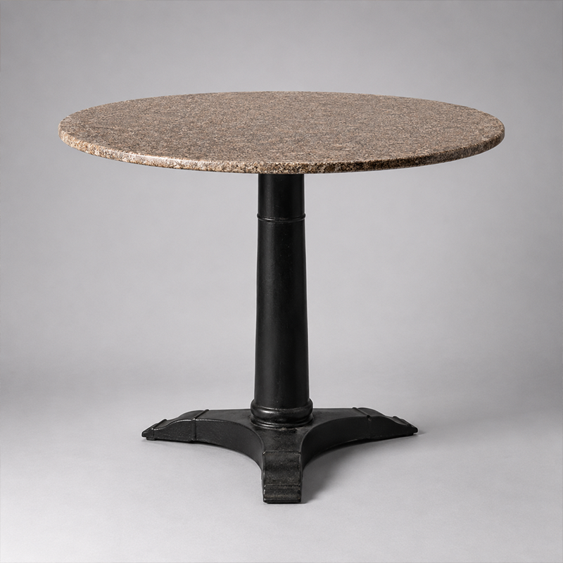 19th Century Marble Top and Iron Base Table
