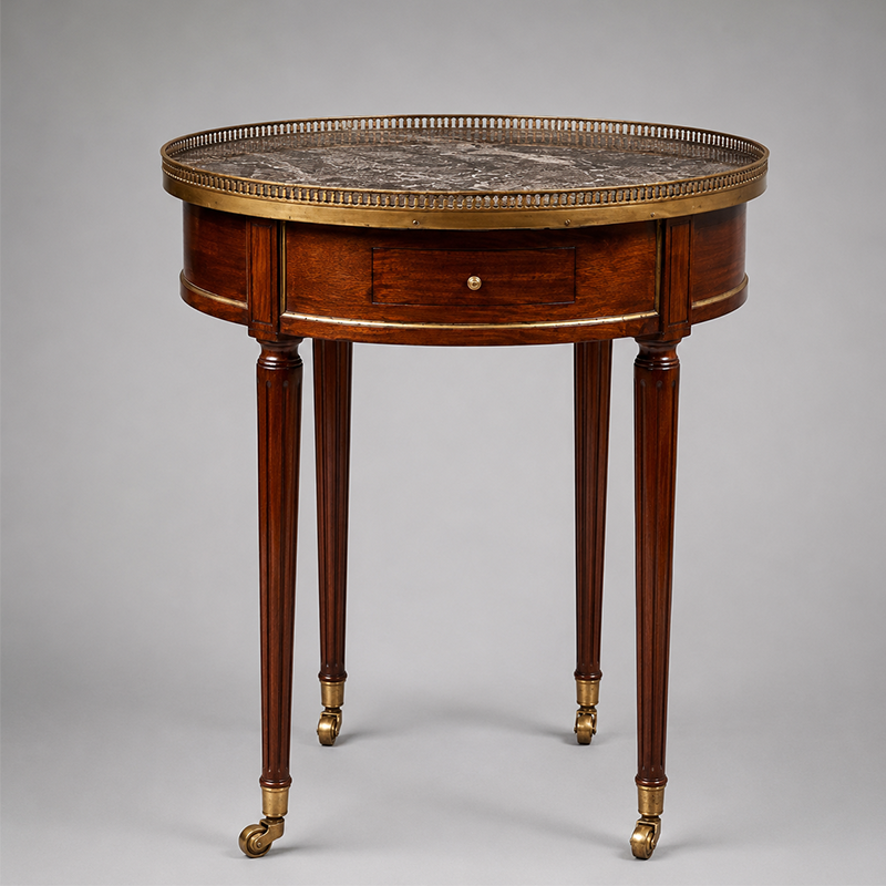 Antique French Mahogany Marble Top Table