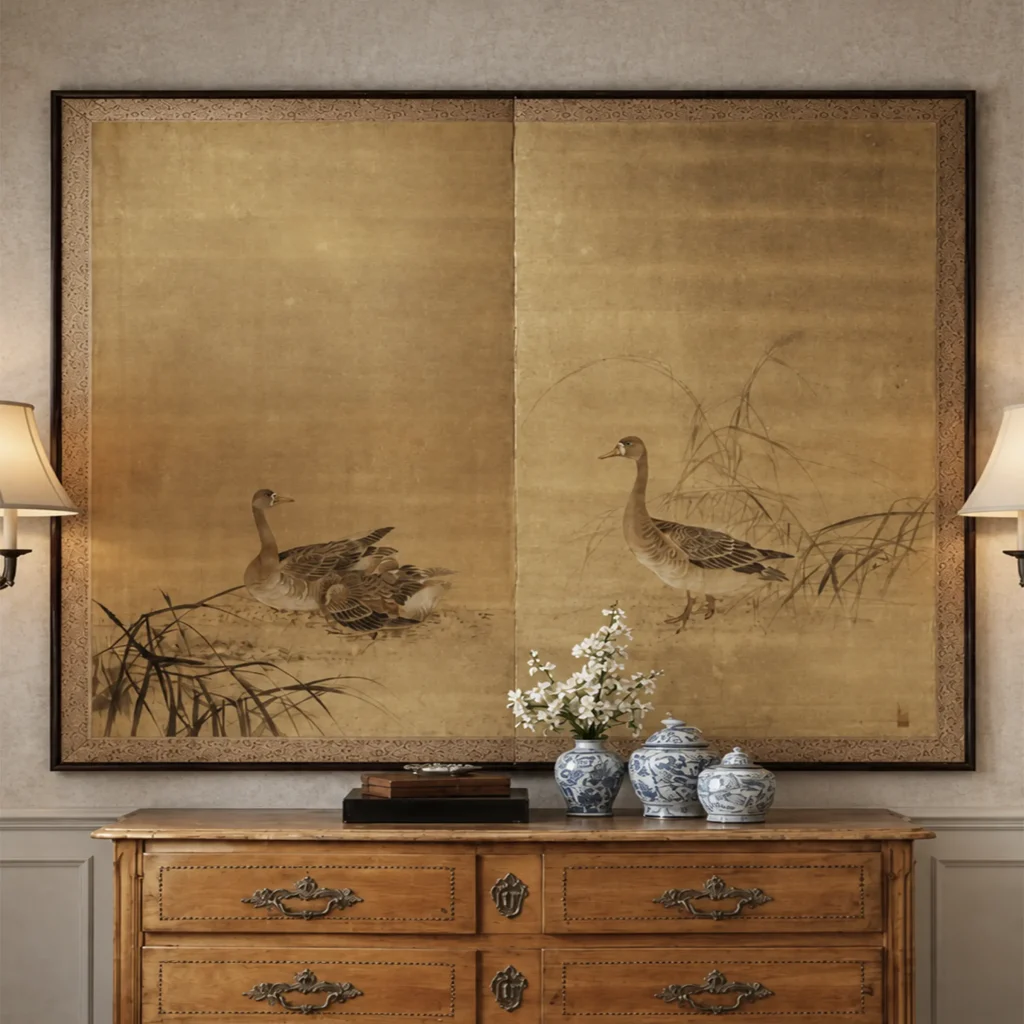 Taisho Screen. Two panels.
